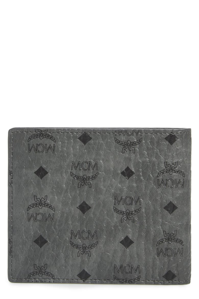 Logo Coated Canvas & Leather Wallet, Main, color, PHANTOM GREY