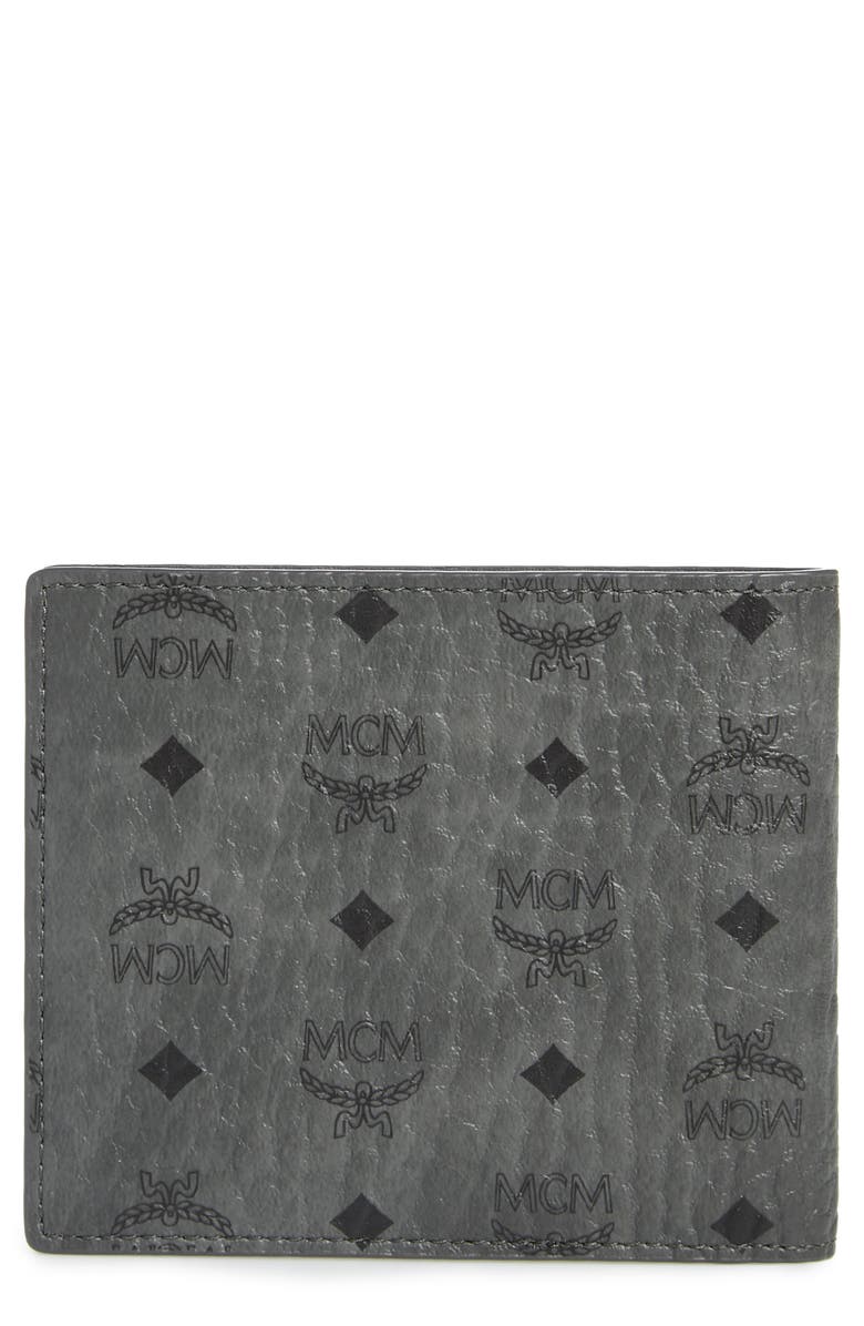 MCM Logo Coated Canvas & Leather Wallet, Main, color,