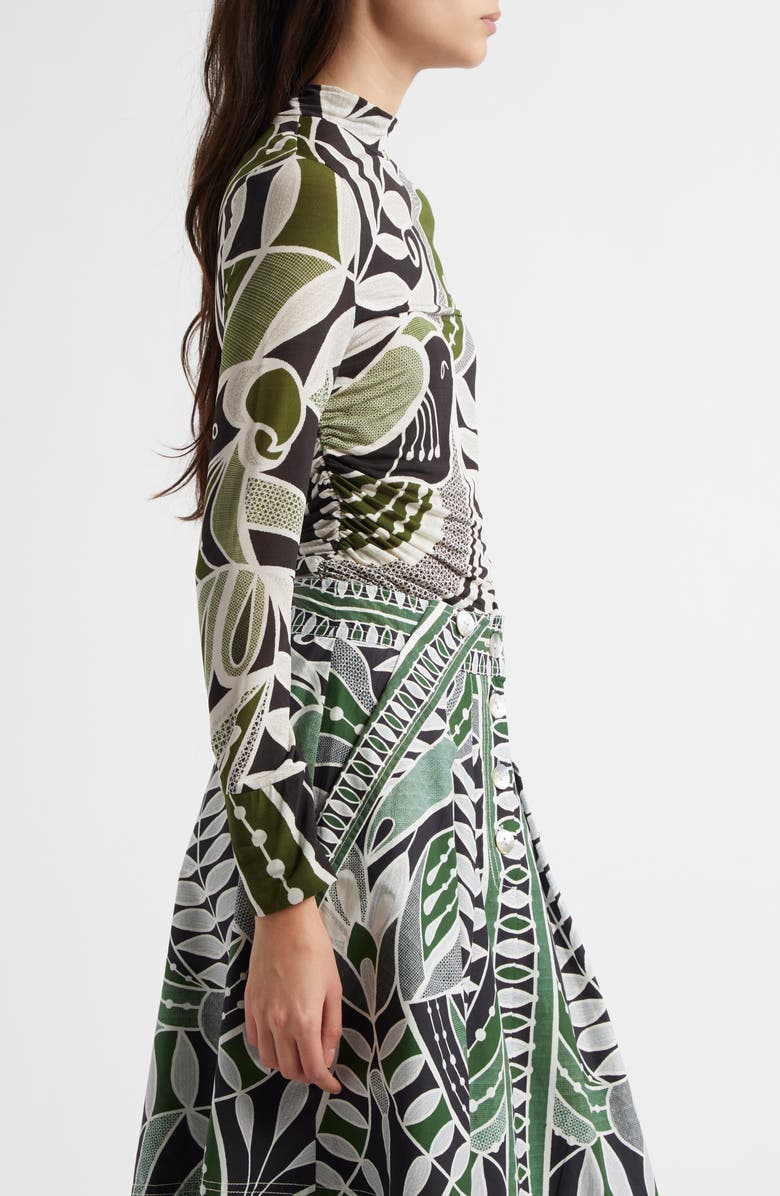 FARM Rio Lace Nature Mock Neck Jersey Top, Alternate, color, 