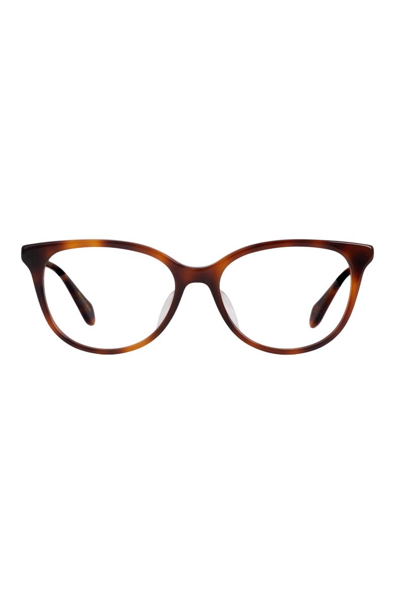 Kahala 53mm Low Bridge Cat Eye Optical Glasses, Main, color, CAPPUCCINO / CLEAR LENSES