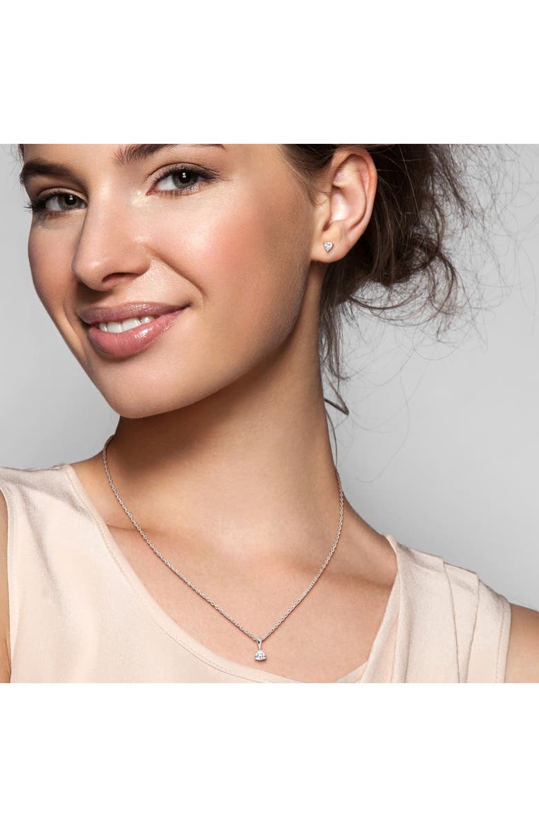 DELMAR Trillion Cut Cubic Zirconia Stud Earrings & Pendant Necklace Set, Alternate, color, White