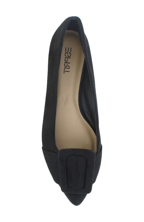 Esprit Patrika Pointed Toe Flat In Black Faux Suede