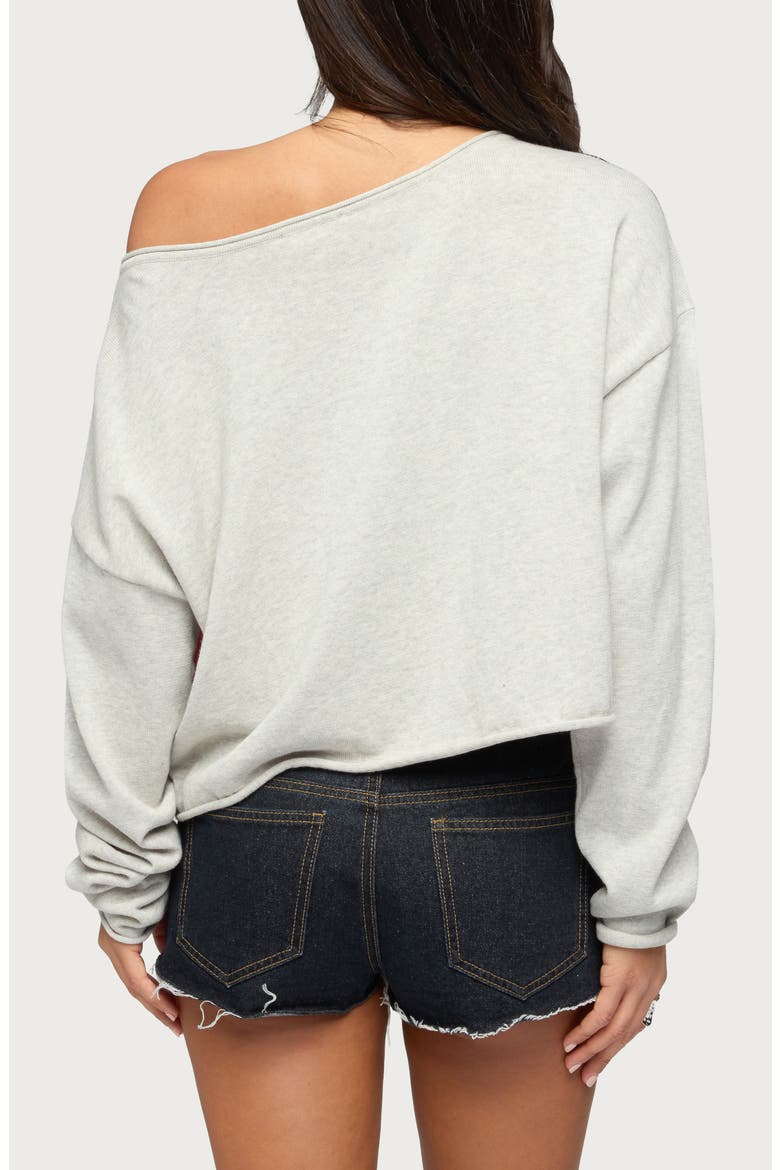 USA One-Shoulder Cotton Sweater, Alternate, color, USA
