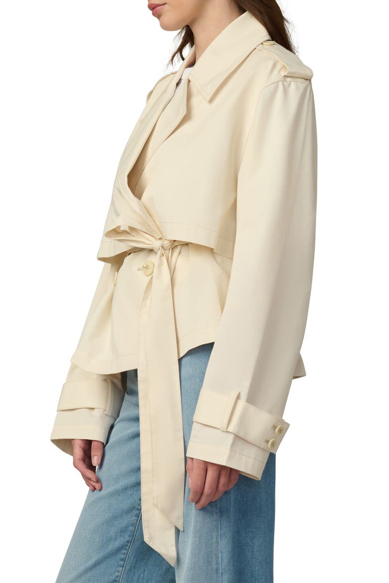 The Liz Cropped Trench Coat, Alternate, color, ECRU