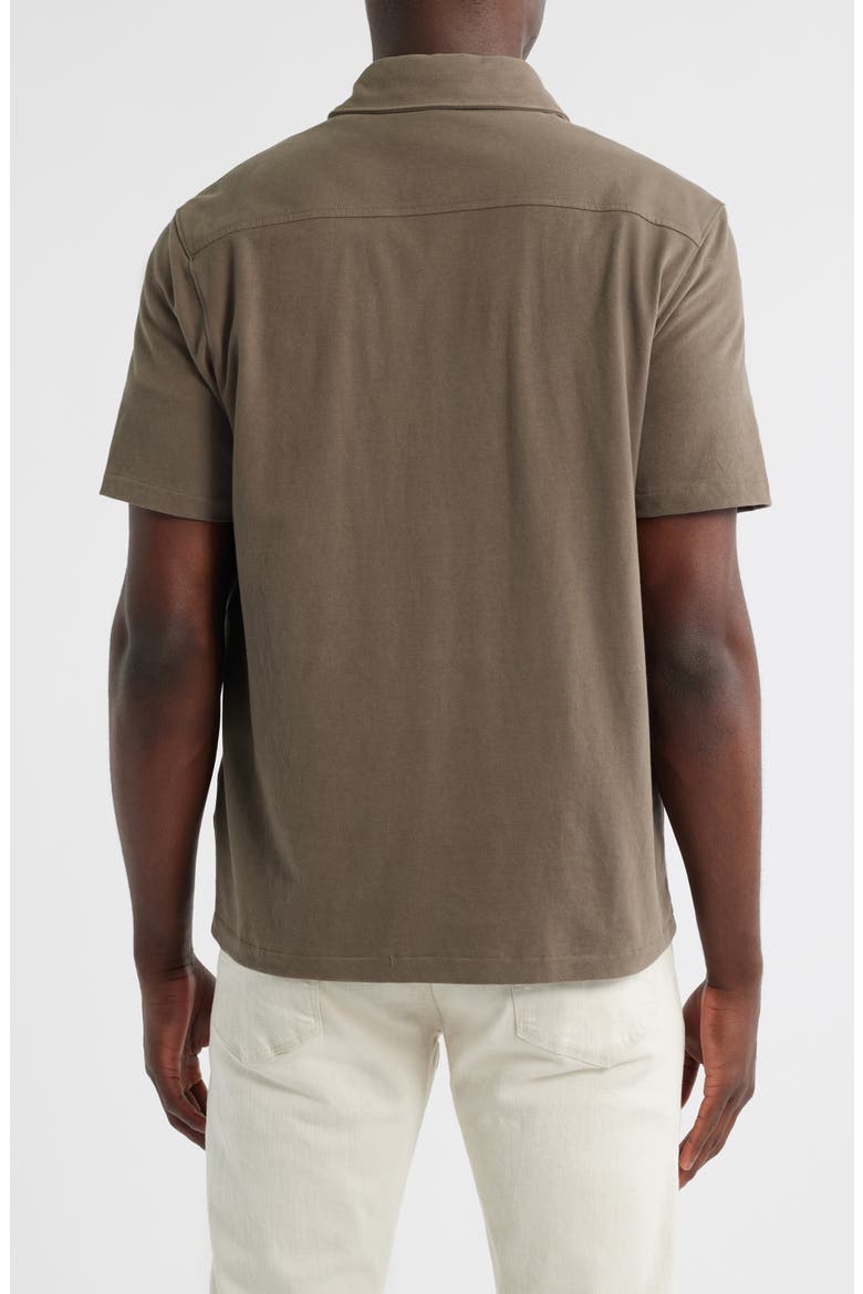 Sueded Jersey Short Sleeve Button-Up Shirt, Alternate, color, DOME