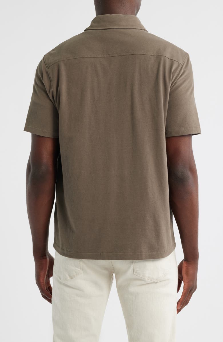 Vince Sueded Jersey Short Sleeve Button-Up Shirt, Alternate, color, Dome