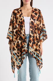 Vince Camuto Leopard Print Crinkle Topper