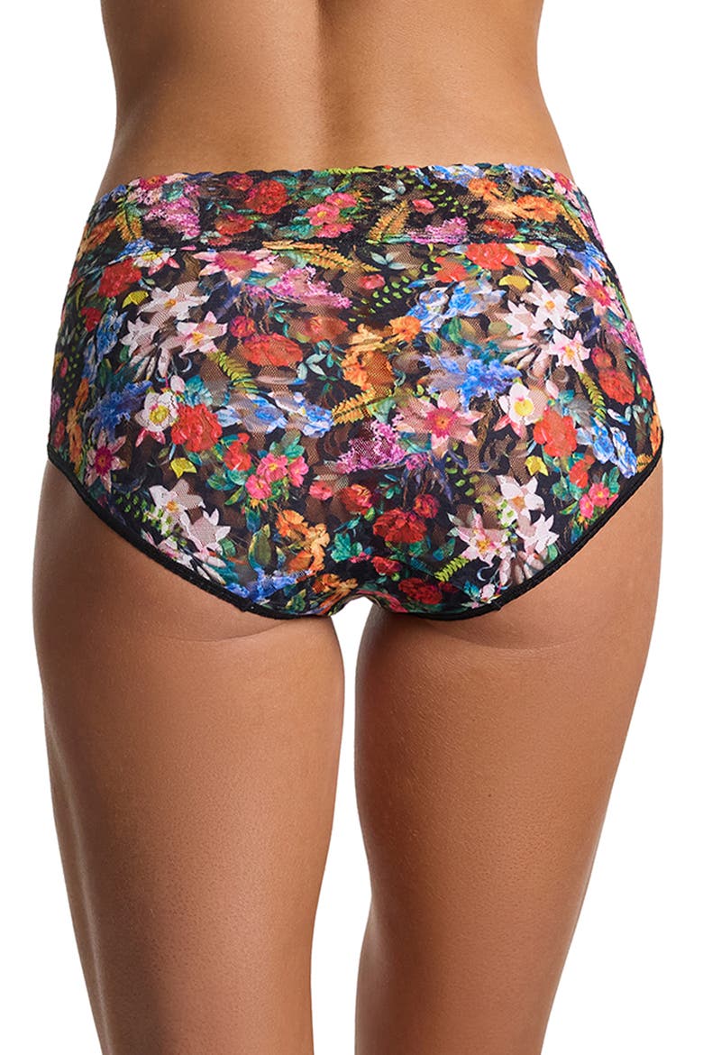 Print Signature Lace French Briefs, Alternate, color, HYPNOTIC BLACK