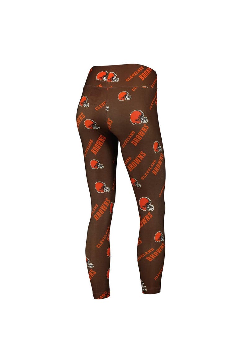 Women's Concepts Sport Brown Cleveland Browns Breakthrough Allover Print Lounge Leggings, Alternate, color, Brown