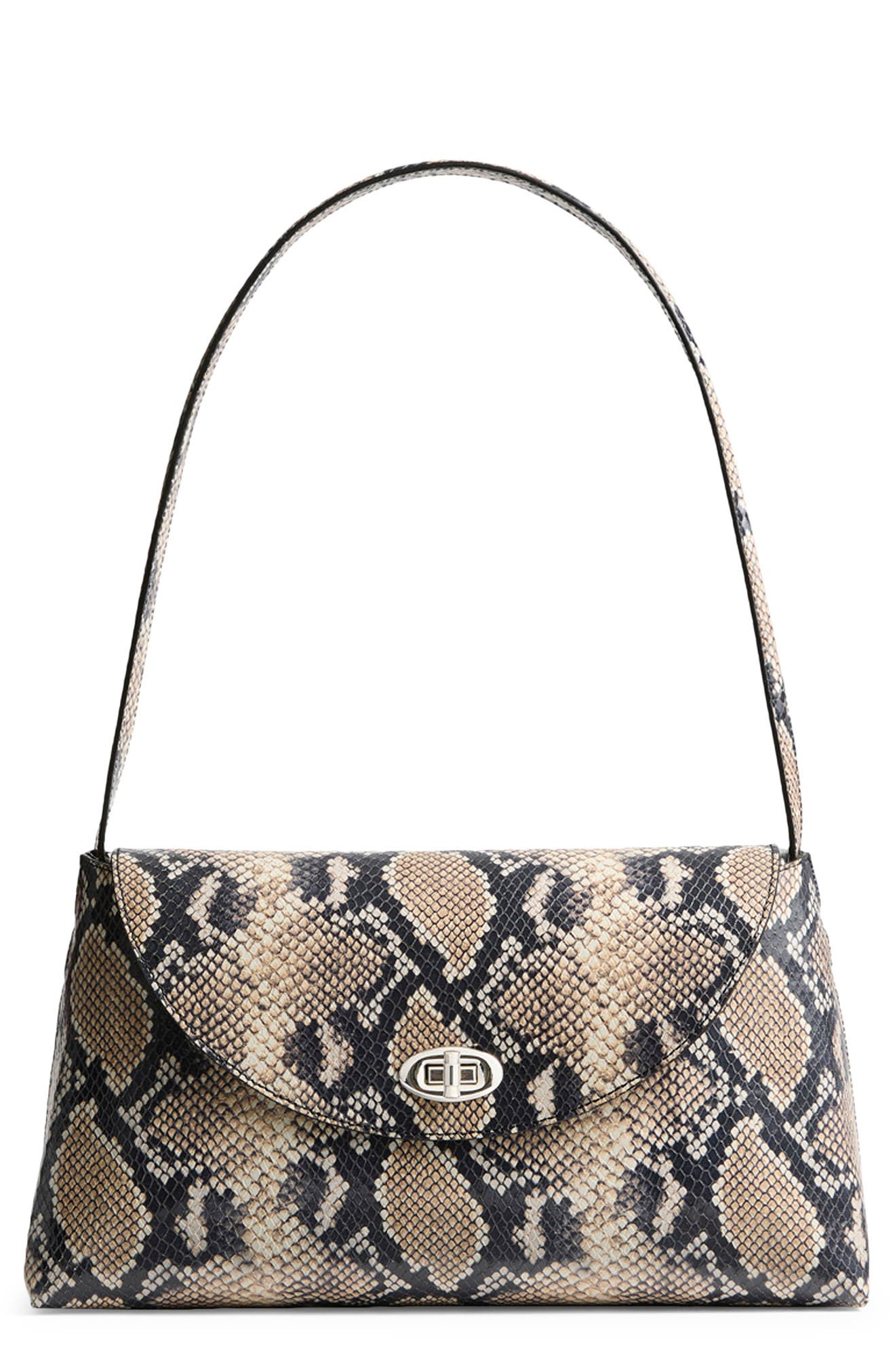 Altuzarra Loquette Python Embossed Leather Shoulder Bag, Main, color, Python