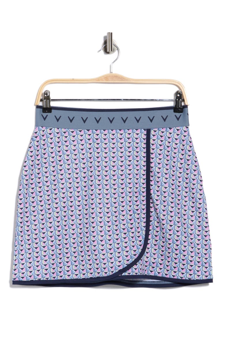 Chevron Geometric Wrap Golf Skort, Alternate, color, FLINT STONE