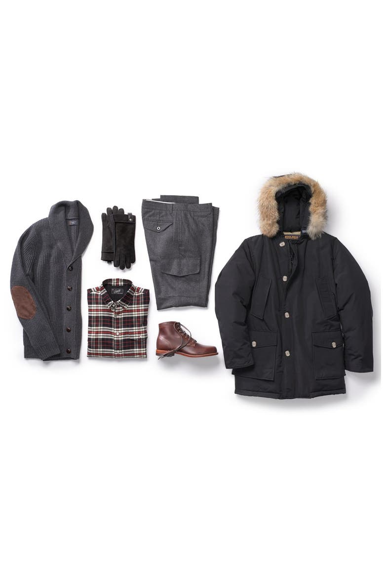 John Rich Arctic Parka with Genuine Coyote Fur Trim, Alternate, color, NAVY