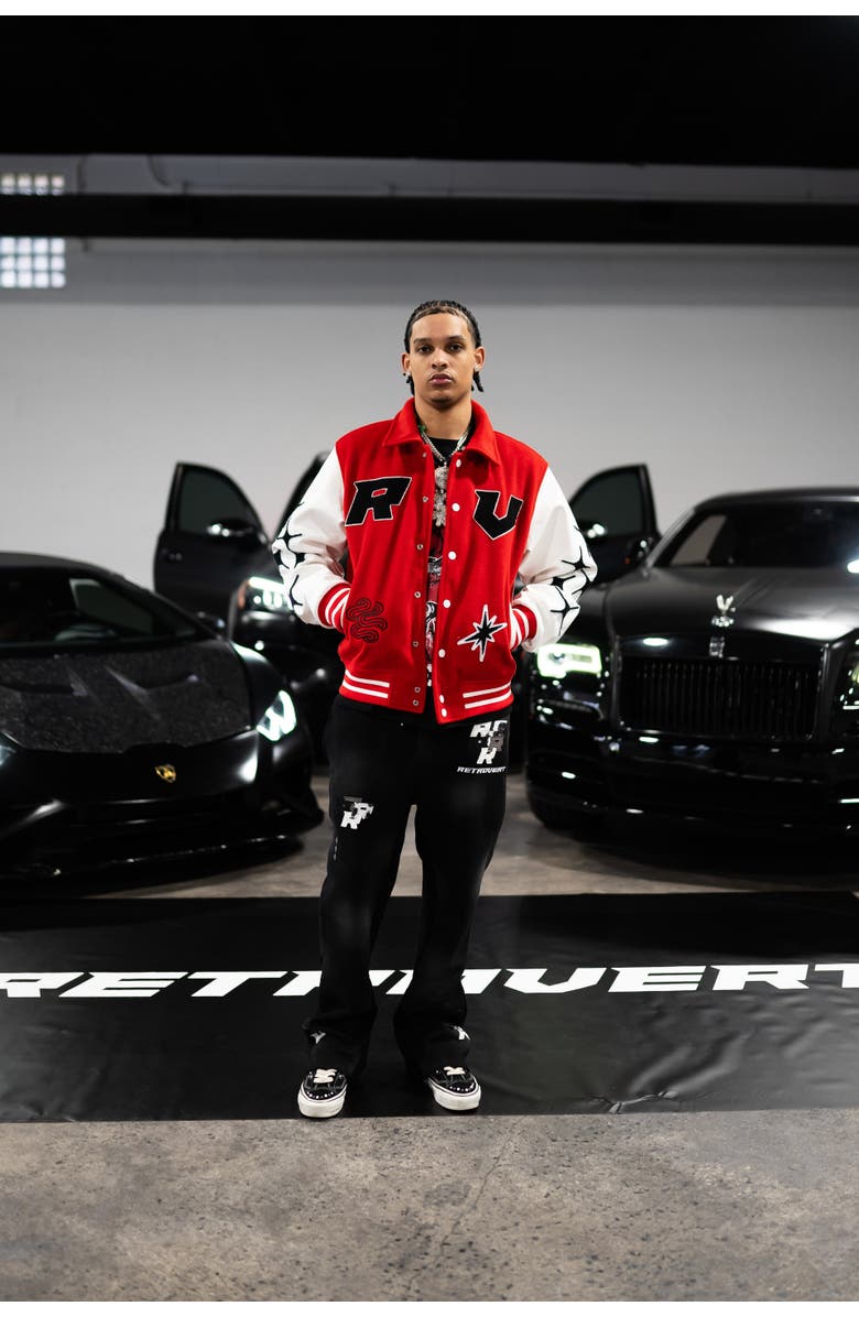 RETROVERT Rebirth Varsity Jacket, Alternate, color, Red