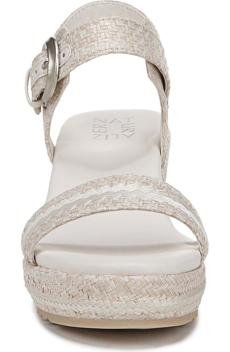 Naturalizer Stella 4 Ankle Strap Wedge Sandal, Alternate, color, Eggshell Beige