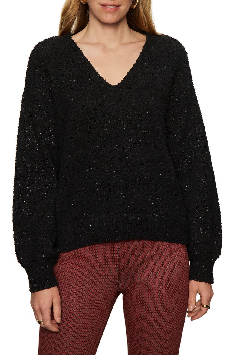 Teddy Shine Sweater, Main, color, BLACK
