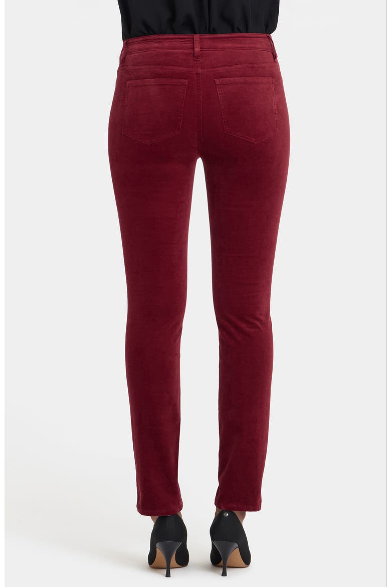Sheri Slim Fit Velvet Pants, Alternate, color, WILD CURRANT