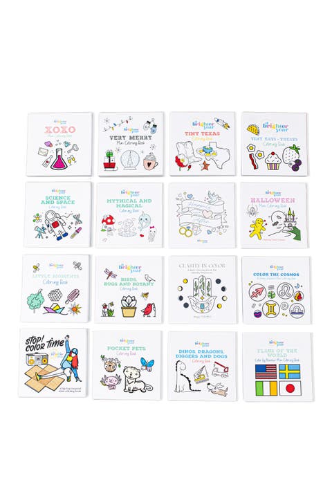 16-Piece Mini Adult Coloring Book Set