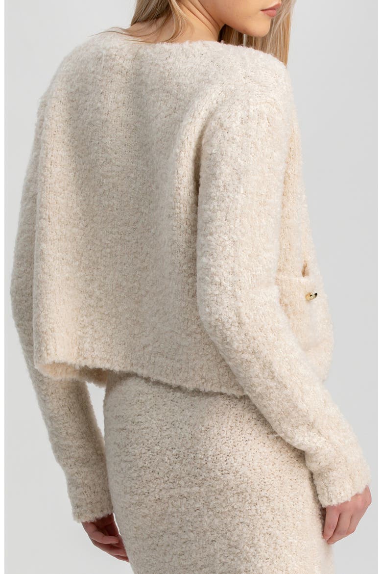 The Courchevel Bouclé Maternity Sweater Jacket, Alternate, color, ALMOND MILK