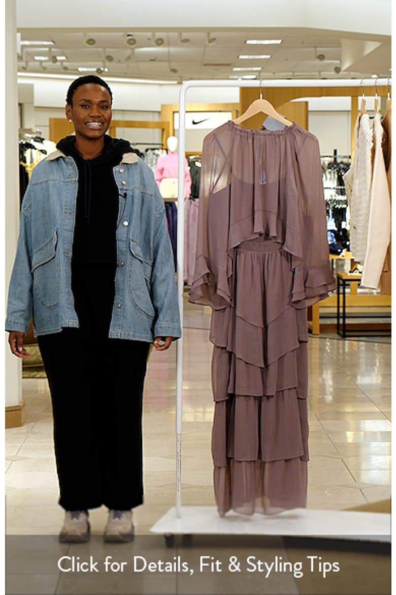 Tiered Ruffle Chiffon Cape Dress video