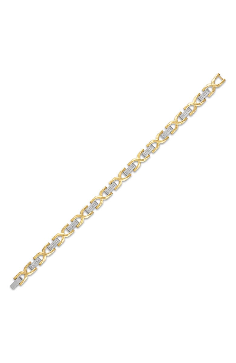 Esquire Men's Diamond Two-Tone Link Bracelet, Alternate, color, Two Tone