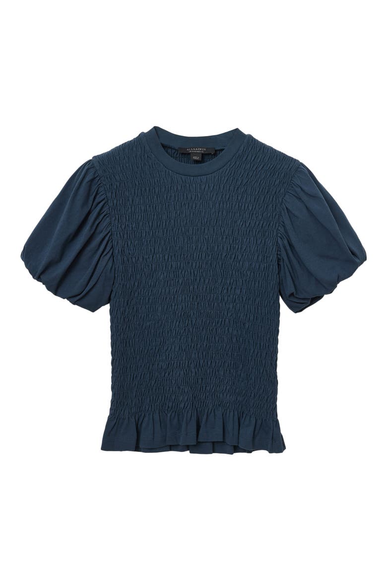 Dael Smocked Puff Sleeve Top, Alternate, color, MIDNIGHT BLUE