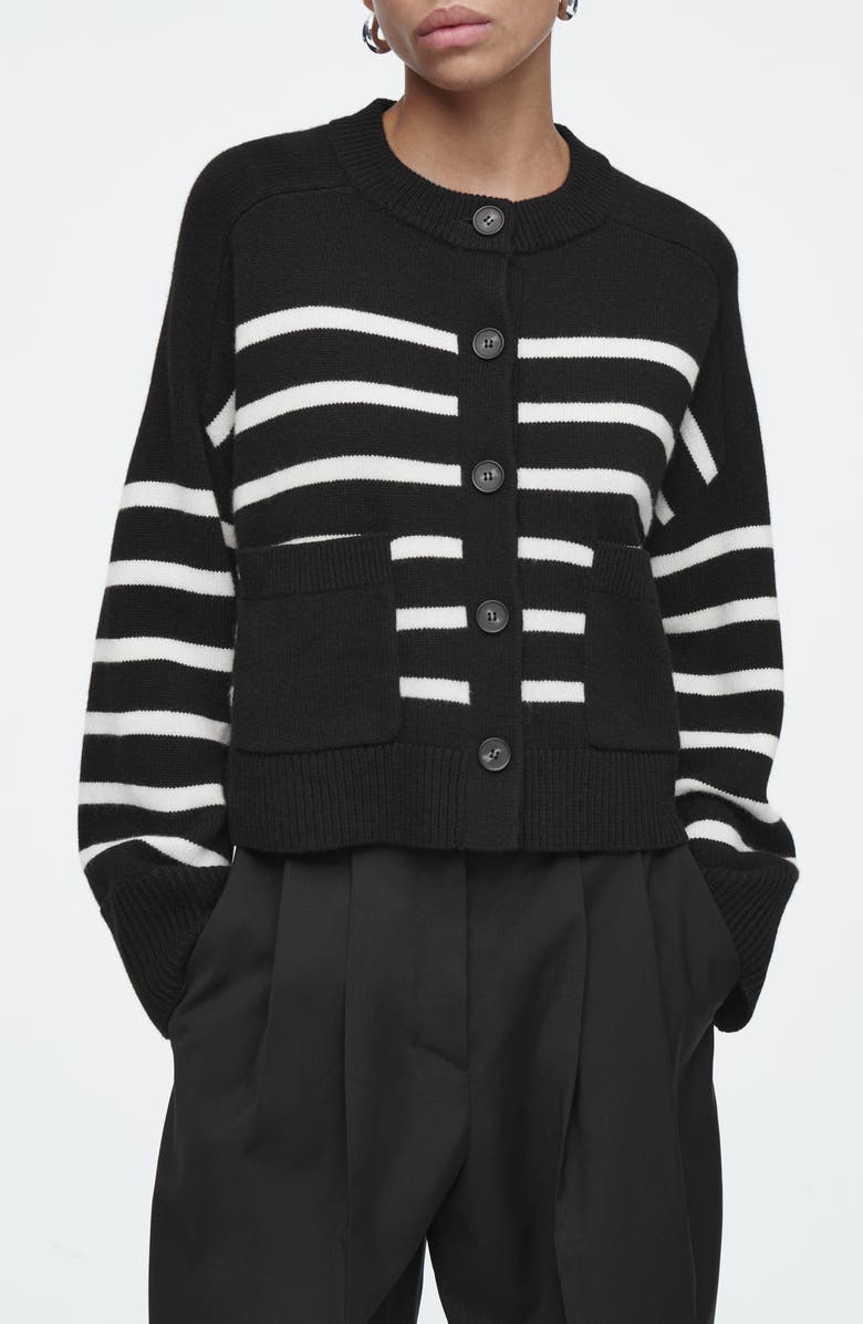 COS Stripe Wool Cardigan, Main, color,