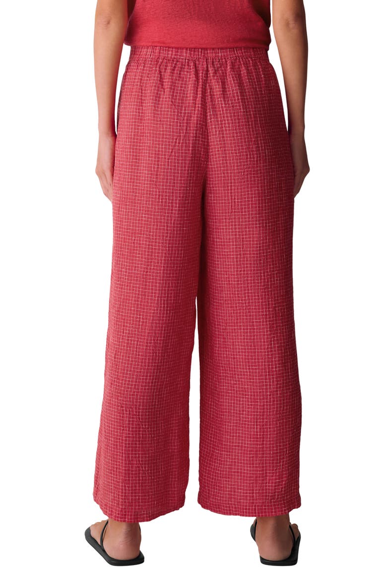 Windowpane Check Wide Leg Ankle Pants, Alternate, color, GRENADINE