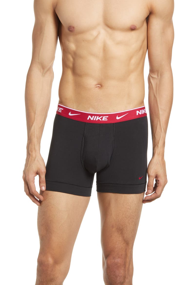 3-Pack Dri-Fit Essential Stretch Cotton Trunks, Alternate, color, BLACK/BLUE/HIBISCUS/OBSIDIAN