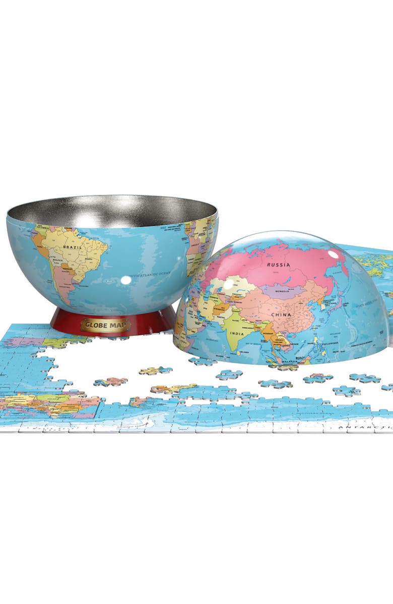 Eurographics Puzzle Tin World Map 550 Piece Jigsaw, Alternate, color, Multicolored