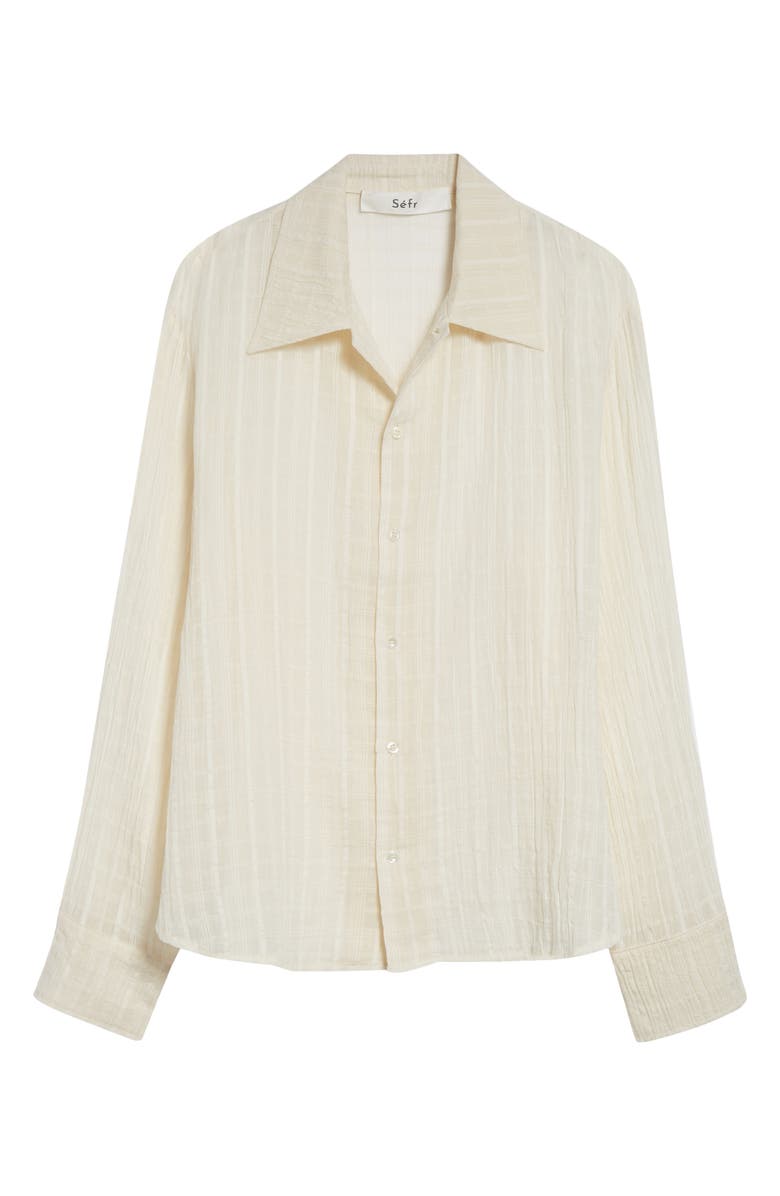 Séfr Ignacio Check Cotton Button-Up Shirt, Alternate, color, Cloud White Check