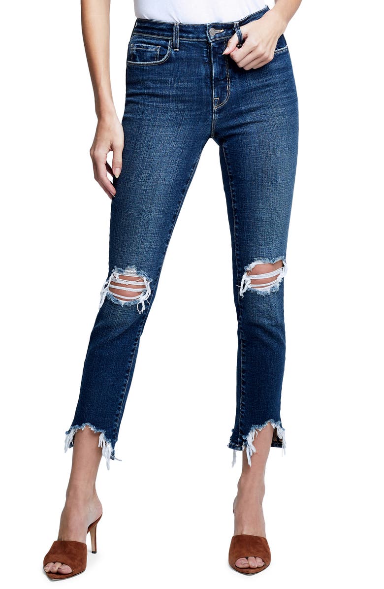 L'AGENCE High Line Destroyed Skinny Jeans, Main, color,