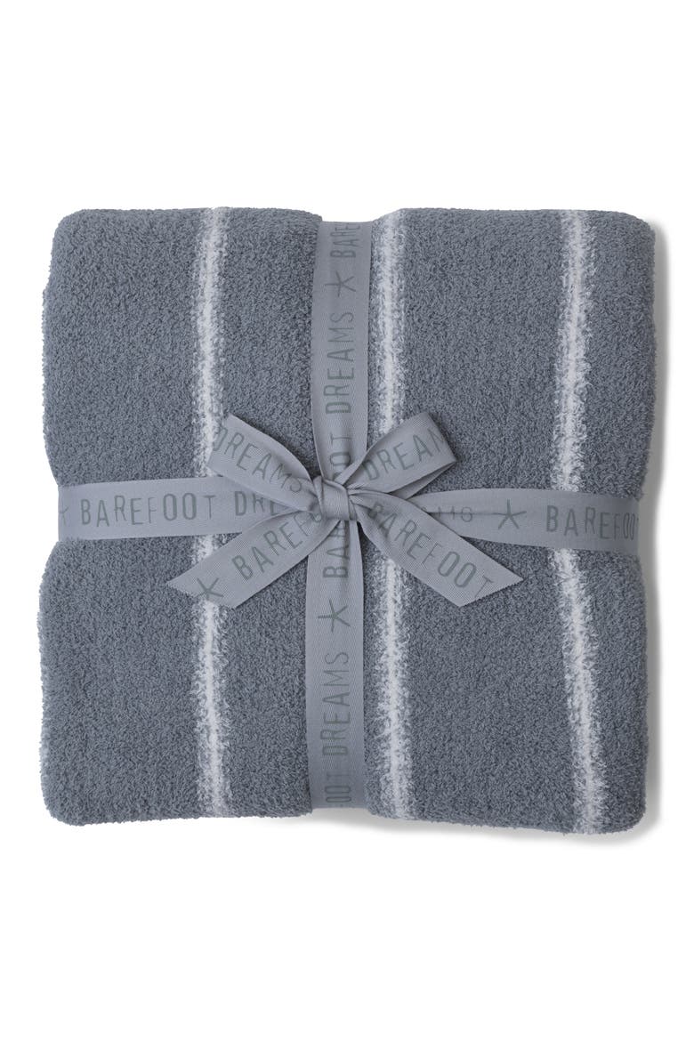 CozyChic™ Pinstripe Bed Blanket, Main, color, MOONBEAM/ PEARL