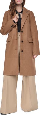 DKNY Single Breasted Wool Blend Coat