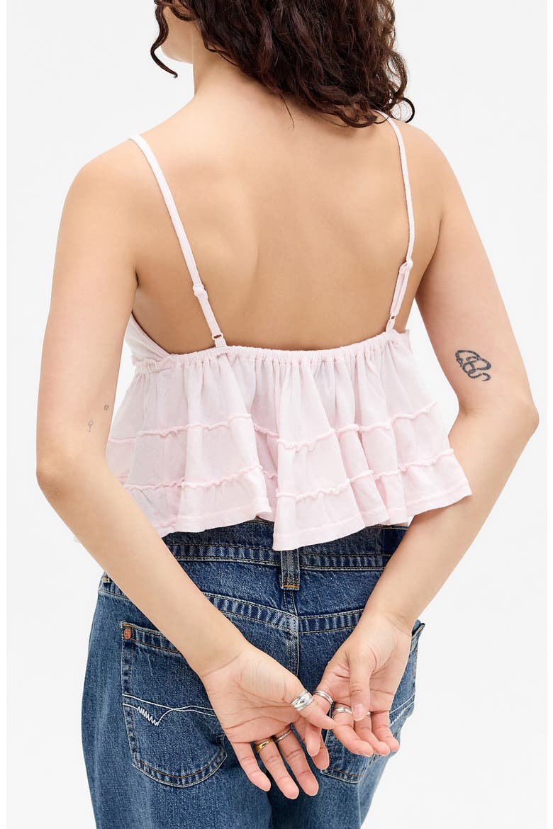 Frill Babydoll Crop Camisole, Alternate, color, PINK