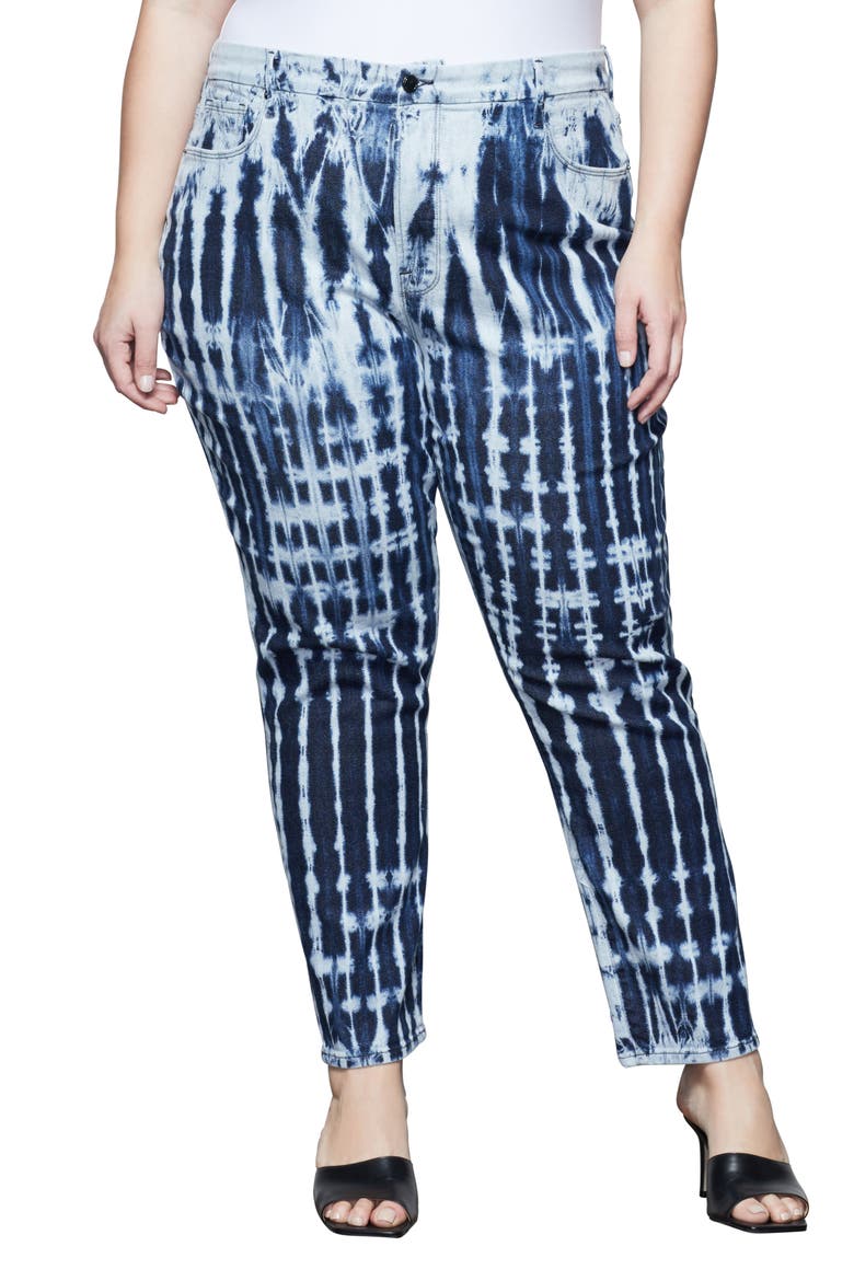 Good Vintage Shibori Jeans, Alternate, color, BLUE468