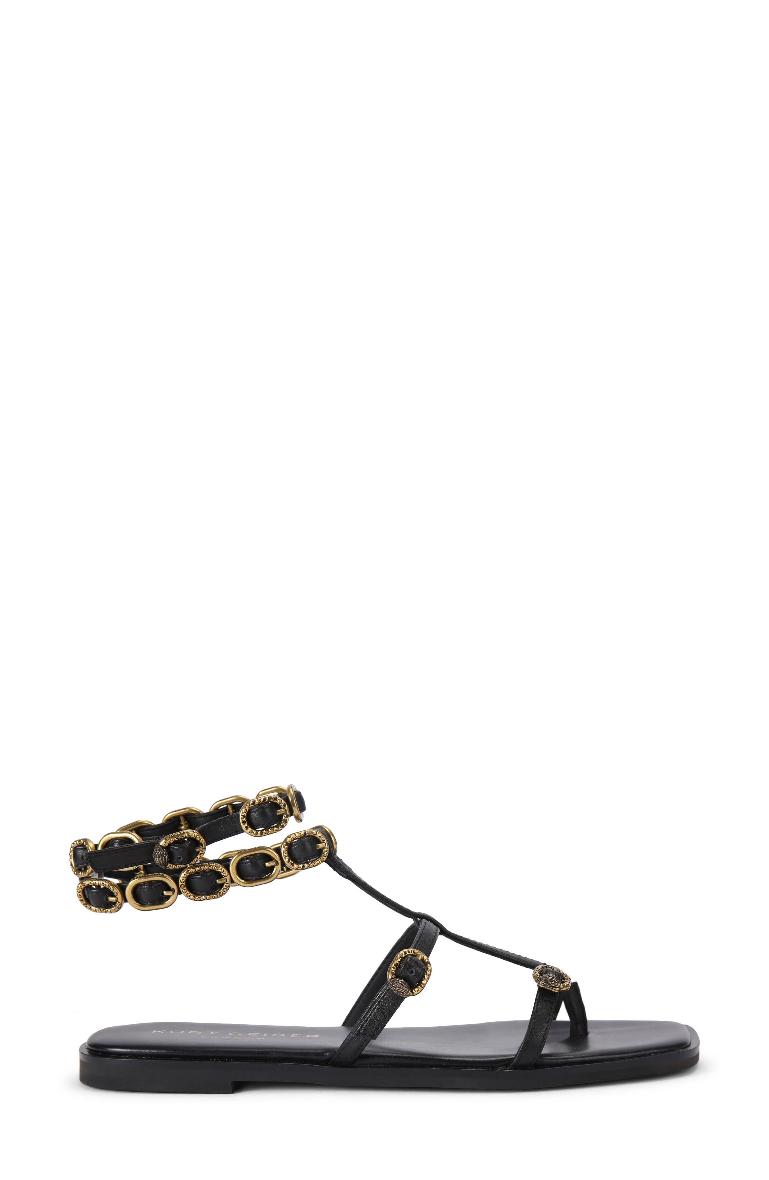 Kurt Geiger London Regent Buckle Embellished Gladiator Sandal, Main, color, 