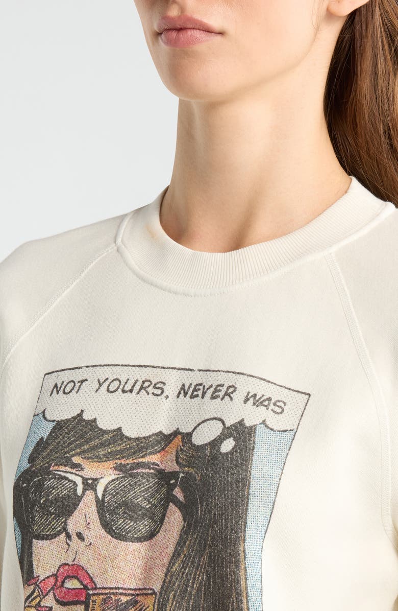 Re/Done Not Yours Graphic Sweatshirt, Alternate, color, Vintage White