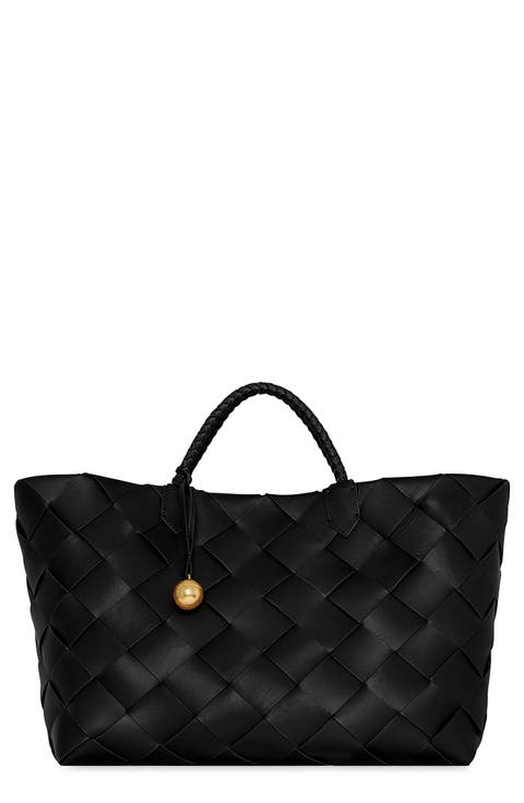 Mini Frankie Woven Leather Tote