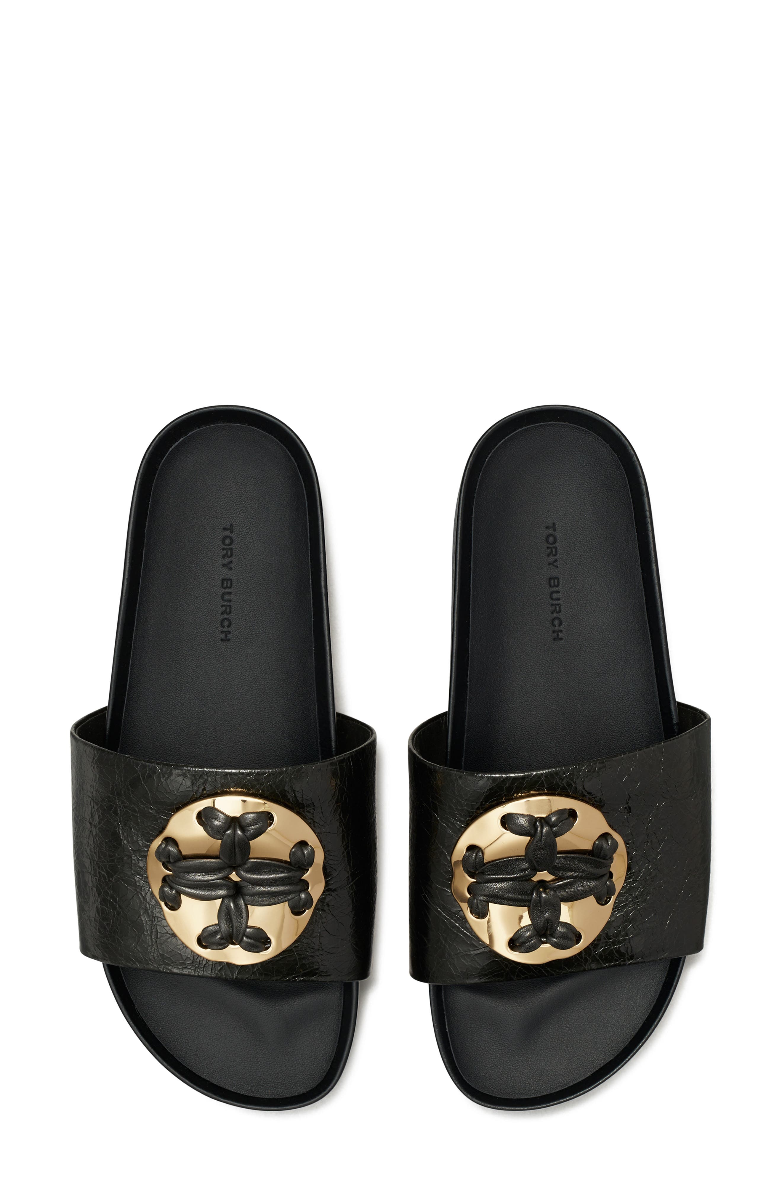 Woven Double T Slide Sandal, Alternate, color, PERFECT BLACK