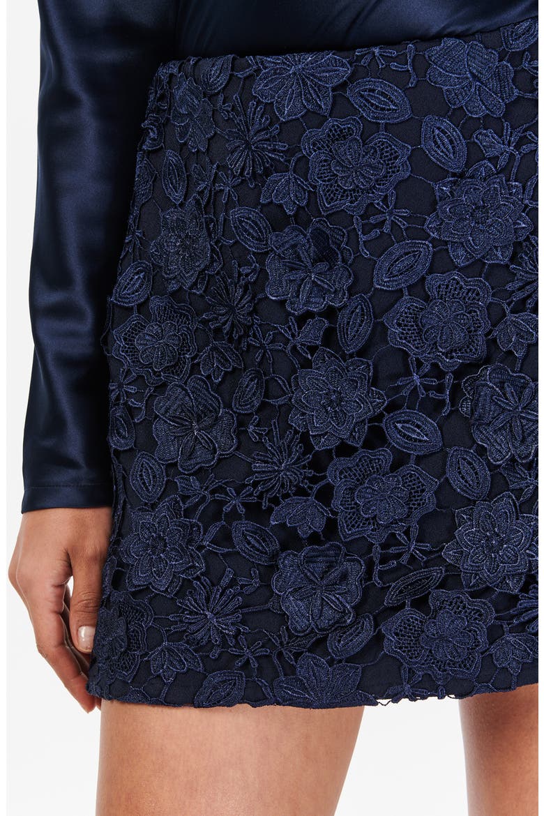 Florcienta Floral Lace Miniskirt, Alternate, color, NAVY