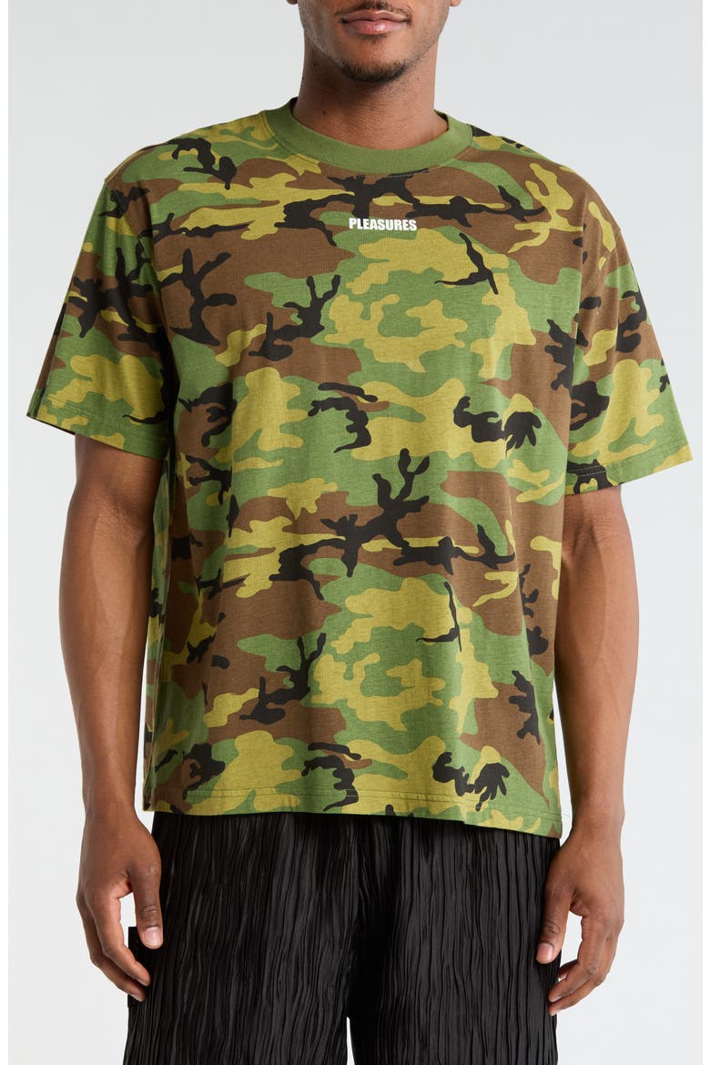 Wordmark Logo Cotton T-Shirt, Main, color, WOODLAND