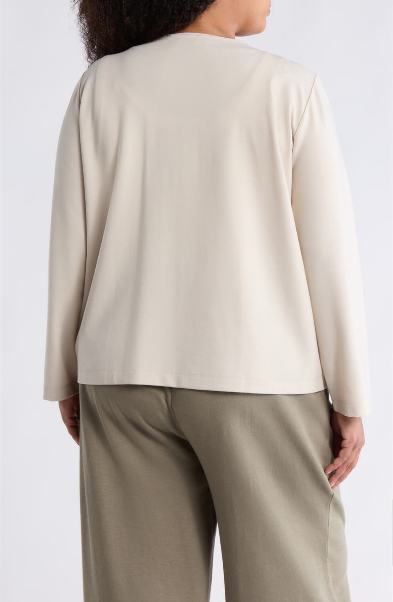 Eileen Fisher Collarless Zip Jacket, Alternate, color, Papyrus