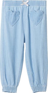 Hatley Heart Patch Pocket Cotton Chambray Joggers