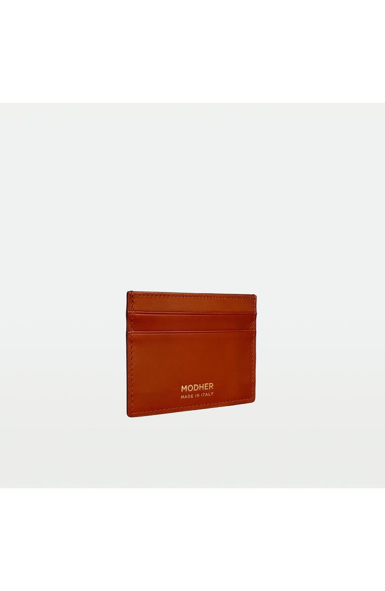 Modher Credit Card Slip in vegetable tanned leather, Alternate, color, Brown