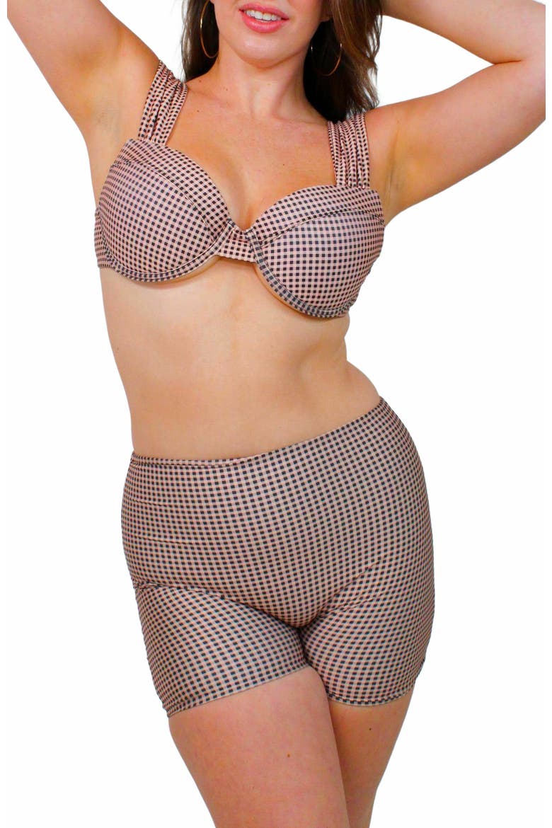 Emma 3" Swim Shorts, Alternate, color, Gingham