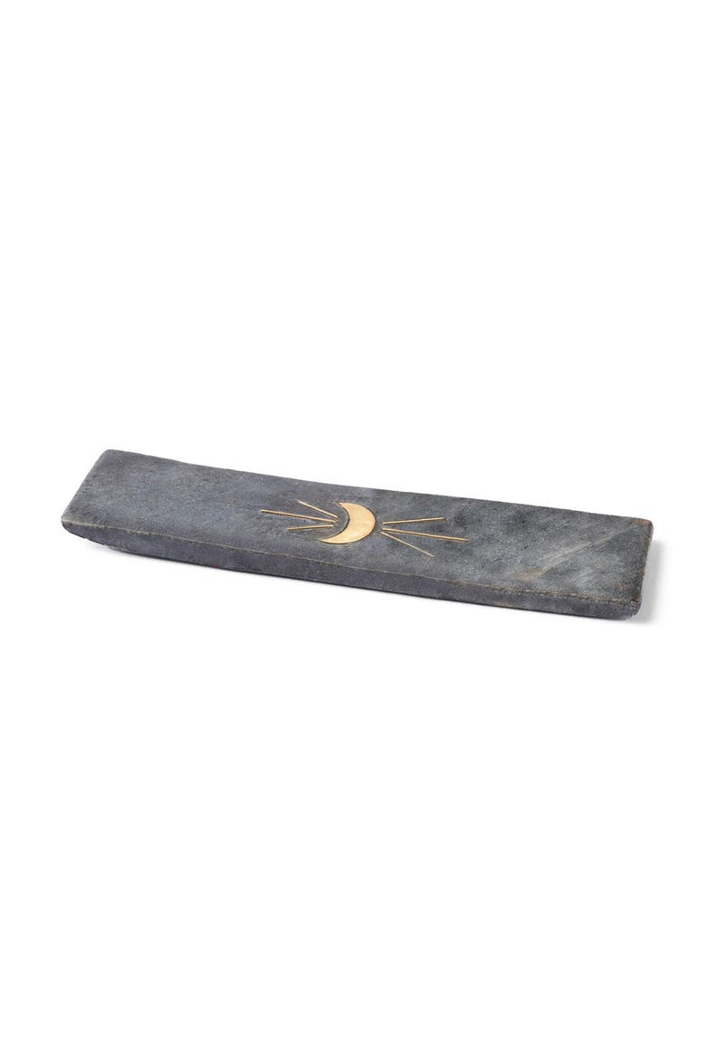 Indukala Moon Phase Incense Holder, Alternate, color, Black