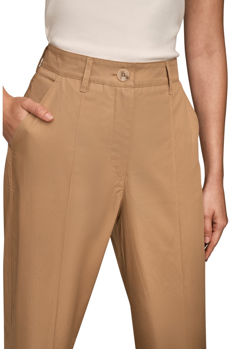 Pintuck High Waist Cotton Wide Leg Pants, Alternate, color, FAWN