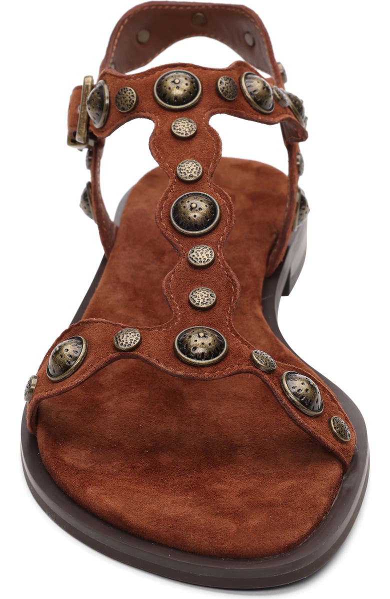 Ash Phanny Metallic Studded Ankle Strap Sandal, Alternate, color, Tajine