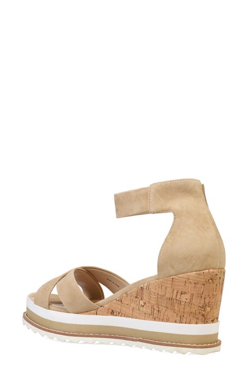 Pelle Moda Westyn Ankle Strap Platform Wedge Sandal In Latte
