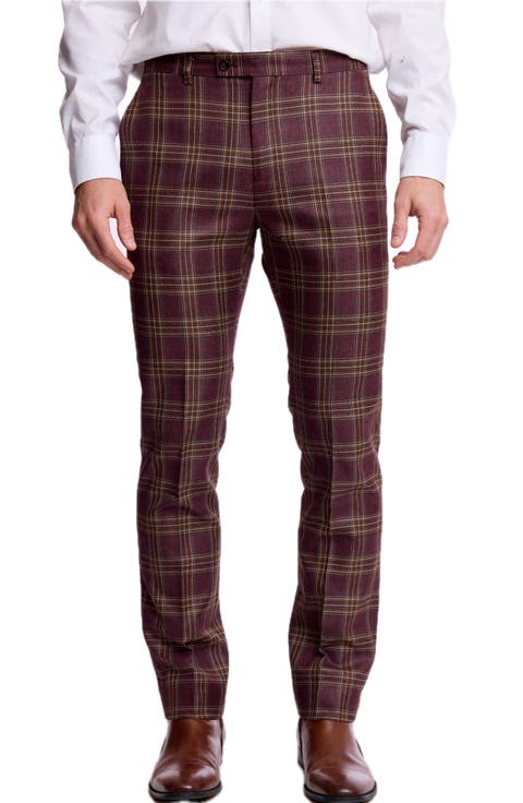 Downing Slim Fit Check Dress Pants